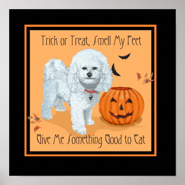 Bichon Frise Trick or Treat Poster (Front)