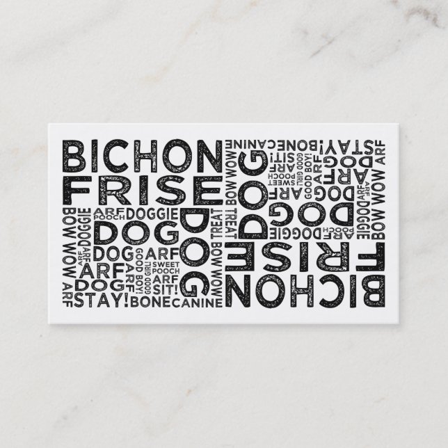 Bichon Frise Typography Business Card (Front)