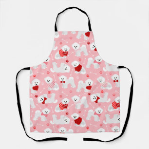 Bichon Frise Valentine Pattern Apron