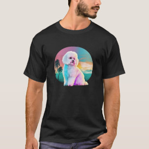 Bichon Frise Vaporwave Retrowave Aesthetic T-Shirt