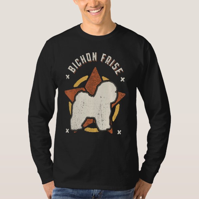 Bichon Frise Vintage Retro Classic Dog T-Shirt (Front)