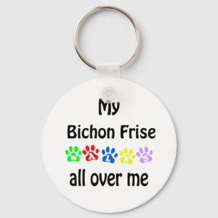 Bichon Frise Walks Design Key Ring