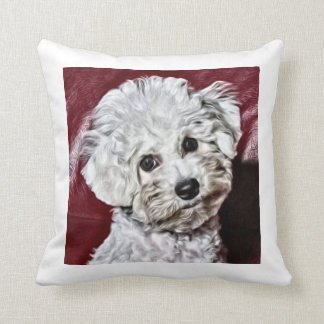 Bichon Frise Watercolor Cushion