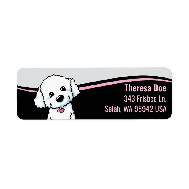 Bichon Frisé Wave Address Label (Front)