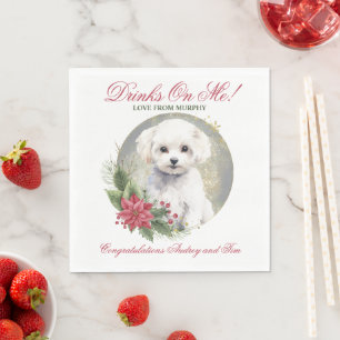 Bichon Frise Wedding Napkins With Dogs Photo