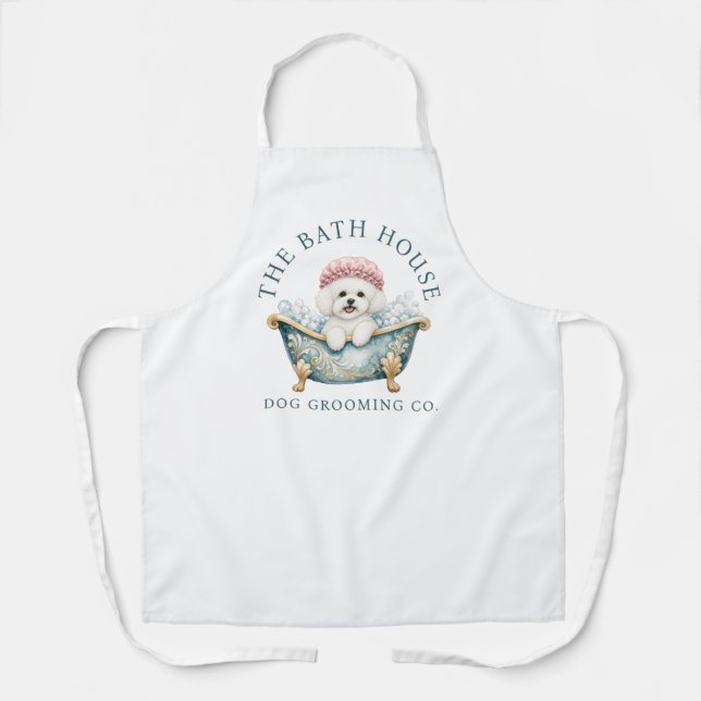 Bichon Frise White Dog Grooming Apron | Deluxe (Front)