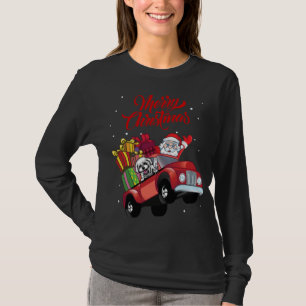 Bichon Frise With Santa Claus In Red Truck Dog T-Shirt