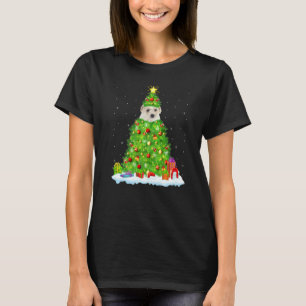 Bichon Frise Xmas Lighting Tree Funny Bichon Frise T-Shirt