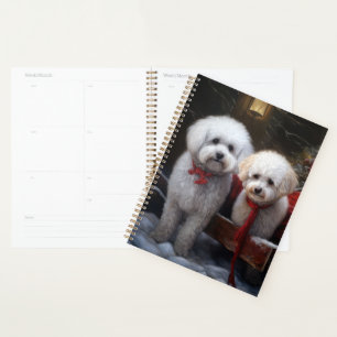 Bichon Frise's Snowy Sleigh Christmas Decor Planner