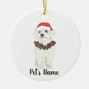 Bichon Havanese Maltese Ceramic Christmas Tree Decoration