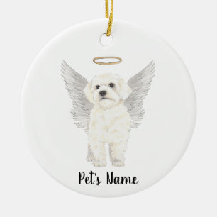 Bichon Havanese Maltese Dog Sympathy Memorial  Ceramic Tree Decoration