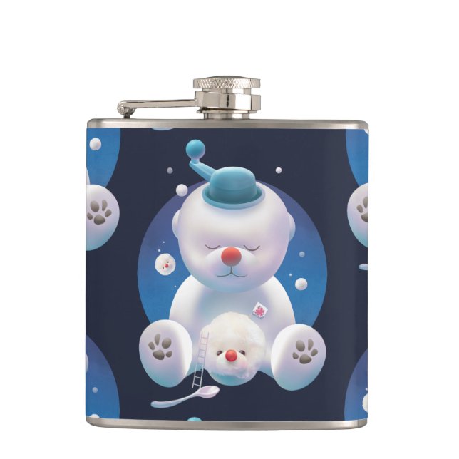 Bichon Ice Shaver Dreamland Hip Flask (Front)
