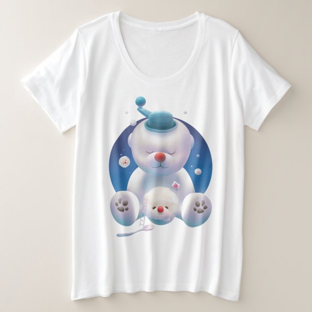 Bichon Ice Shaver Dreamland Plus Size T-Shirt (Design Front)
