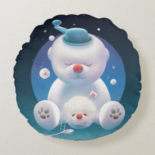 Bichon Ice Shaver Dreamland Round Cushion