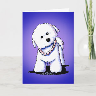 Bichon In Pearls Greeting Card