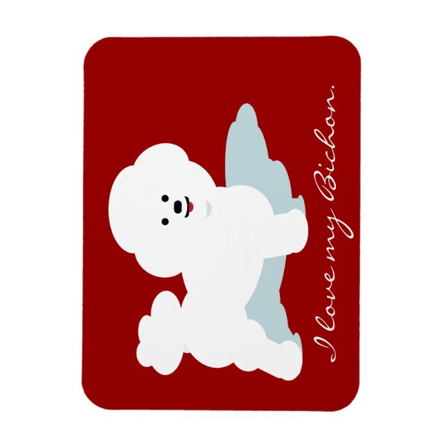 Bichon Love Magnets in Red (Vertical)