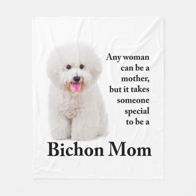 Bichon Mum Fleece Blanket (Front)