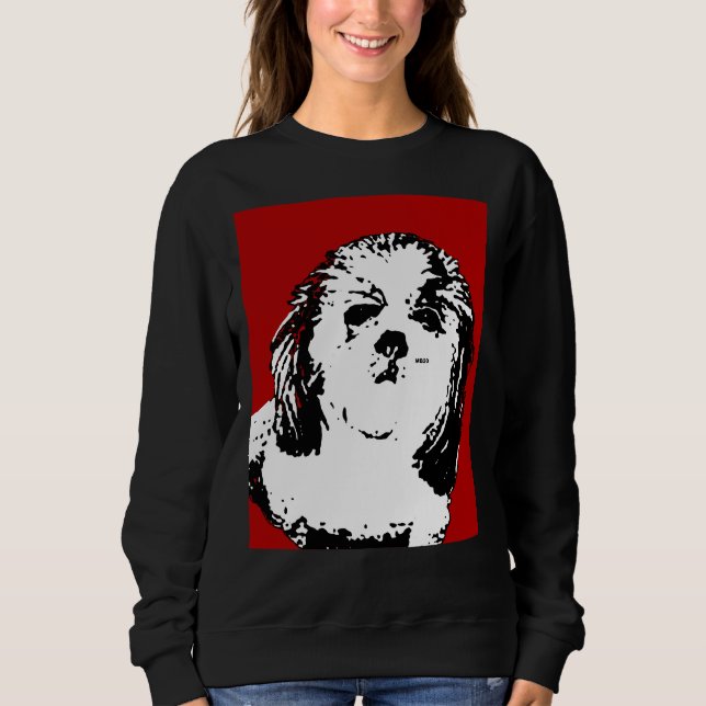 Bichon Poodle Black And White Sweatshirt (Front)