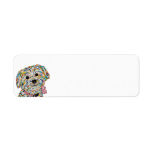 Bichon Terrier Mix Return Address Label