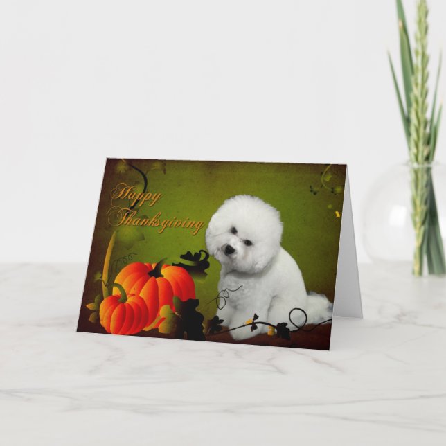 Bichon Thanksgiving Card (Front)