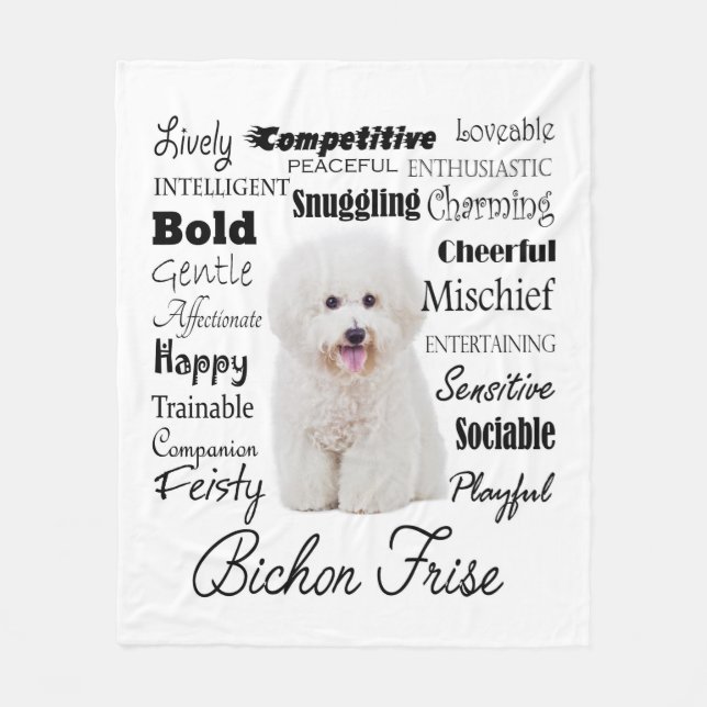 Bichon Traits Fleece Blanket (Front)