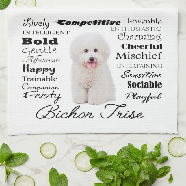 Bichon Traits Kitchen Towel (Folded)