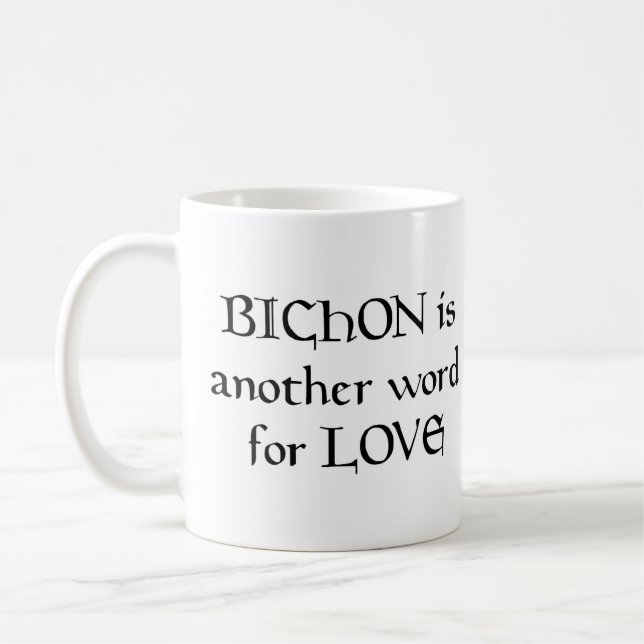 bichon word coffee mug (Left)