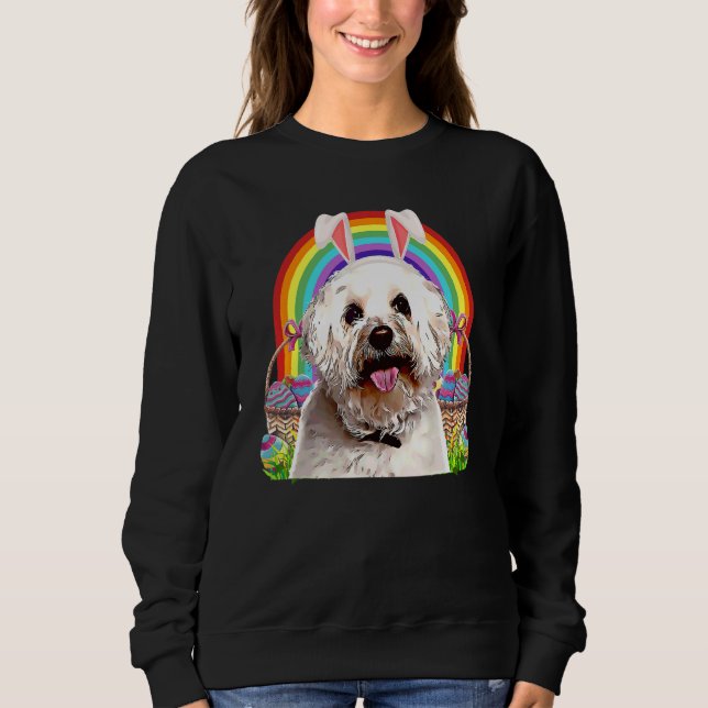 Bichons Frise Dog Easter Bunny Egg Hunt Sweatshirt (Front)