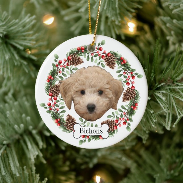 Bichons Frises dog Personalised Pet Ornament (Tree)