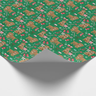 Bichpoo dog christmas poochon wrapping paper