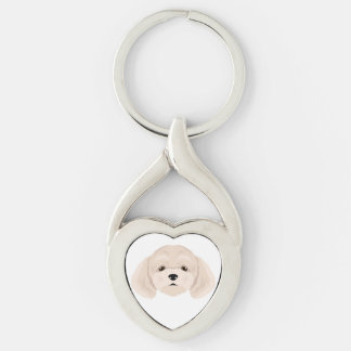 Bichpoo, Poochon, Bichon Poodle dog mix Key Ring