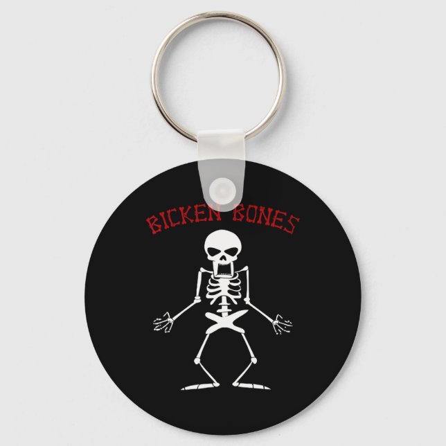 Bicken Bones Skeleton Halloween Funny Bones Love W Key Ring (Front)