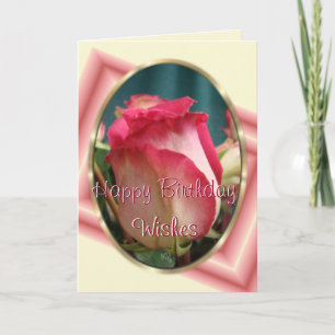 bicolor coral rose -customise any occasion card
