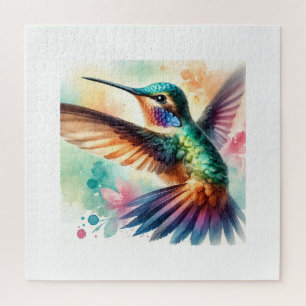 Bicolor Hummingbird 250624AREF103 - Watercolor Jigsaw Puzzle