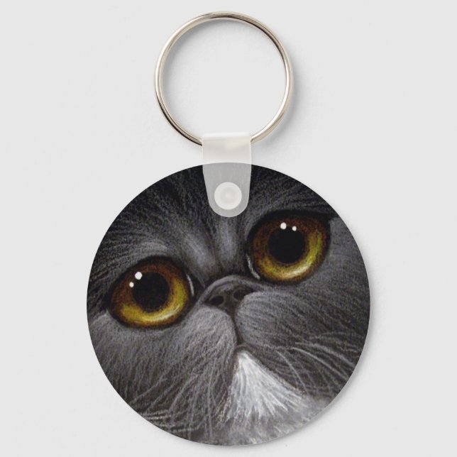 BICOLOR PERSIAN CAT Keychain (Front)