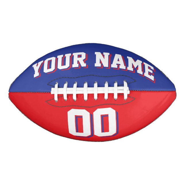 BICOLORED Blue And Red Custom Football (Front)