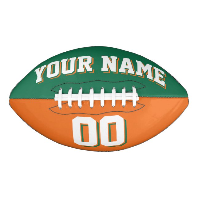 BICOLORED Green And Orange Custom Football (Front)