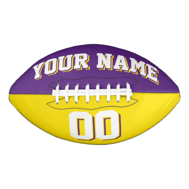 BICOLORED Purple And Yellow Custom Football (Front)