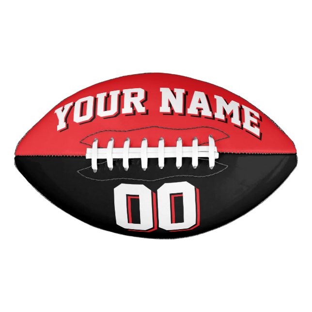 BICOLORED Red And Black Custom Football (Front)
