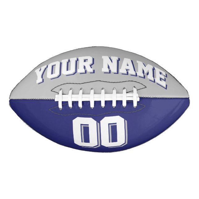 BICOLORED Silver Grey And Navy Custom Football (Front)