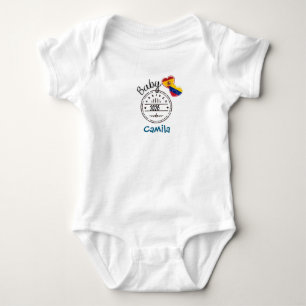 bicultural Venezuela + Spain "Arrived 2026" Baby Bodysuit