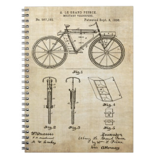 Bicycle 1896 Patent Print Spiral Notebook