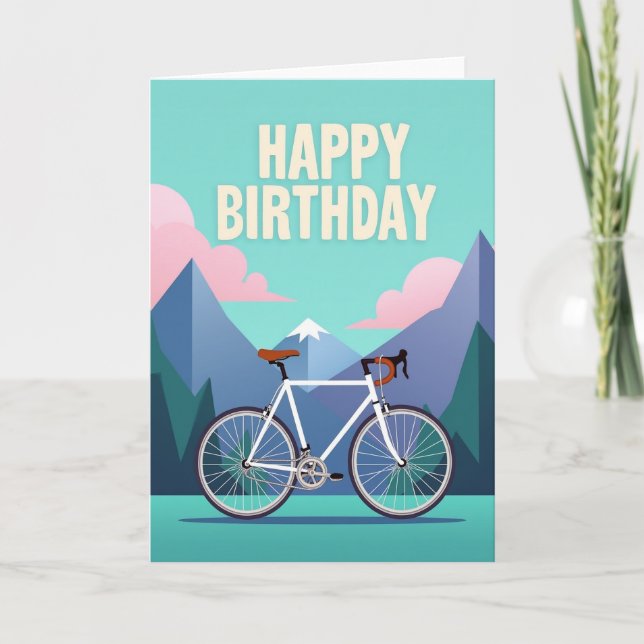 Bicycle Adventure Birthday Card (Front)