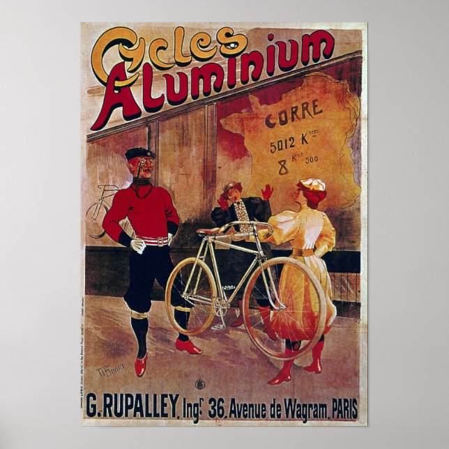 Bicycle Advertising Vintage Cycles Aluminium Poster (Front)