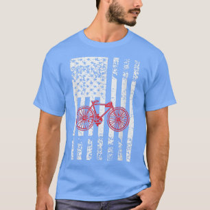Bicycle American Flag 4th of July Patriotic T-Shirt