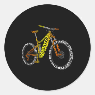 Bicycle Anatomy Mountain Bike Mtb Parts Funny Bike Classic Round Sticker