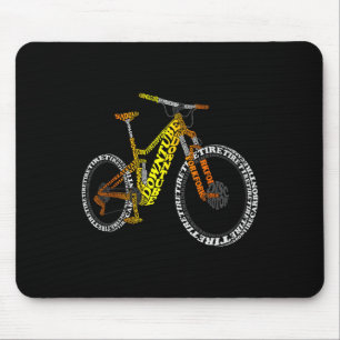 Bicycle Anatomy Mountain Bike Mtb Parts Funny Bike Mouse Pad