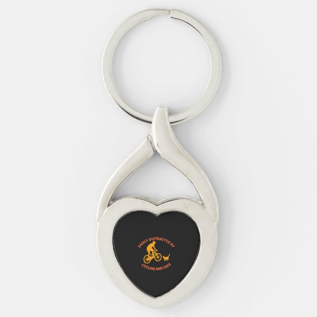 bicycle and cat key ring (Front)