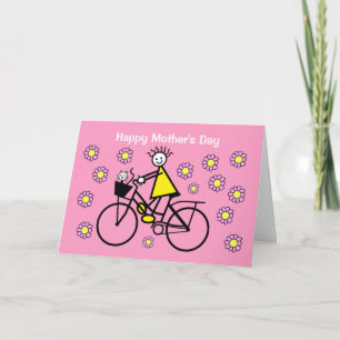 Bicycle and Cat Pretty Mother's Day Card