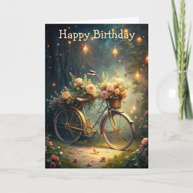 Bicycle and Flowers Card (Front)